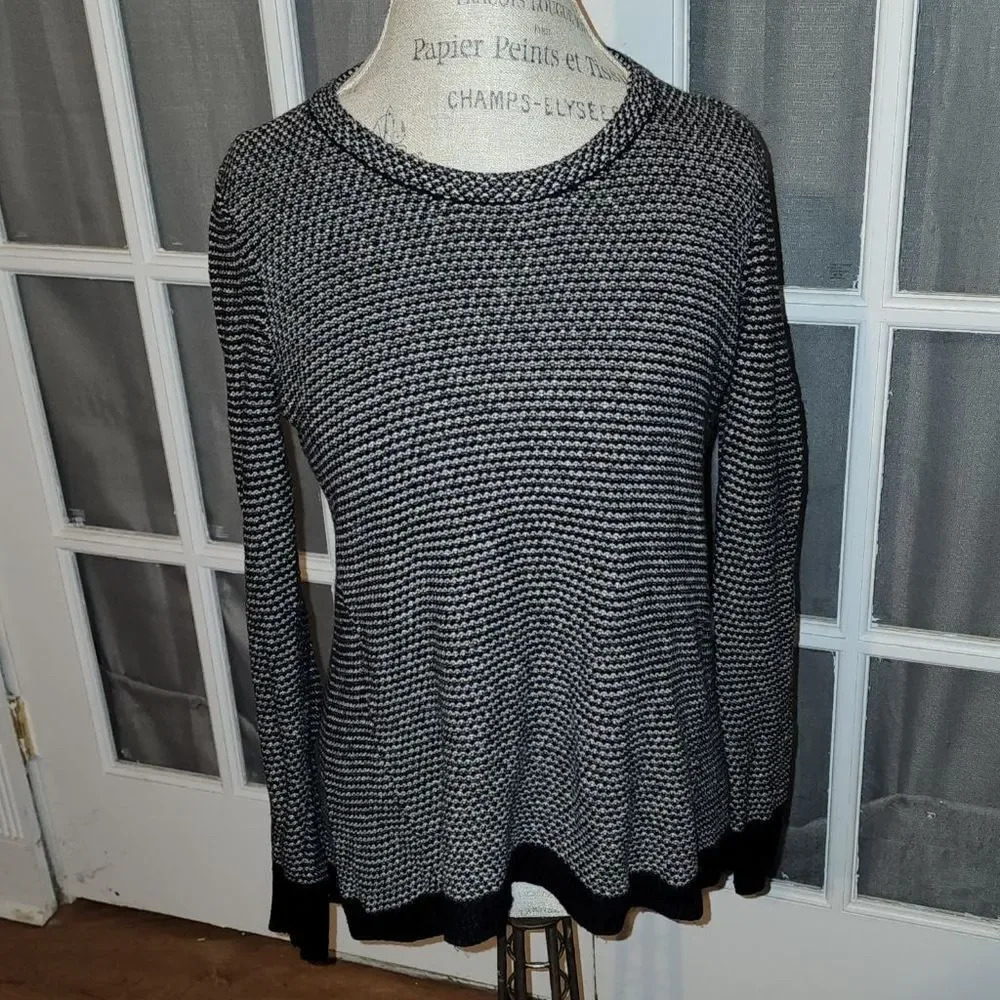 Madewell Womens Black Dotweave Riverside Pullover Sweater Small